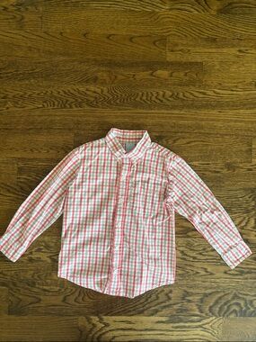 bella bliss Red, Gray and White Plaid Button-Down Shirt